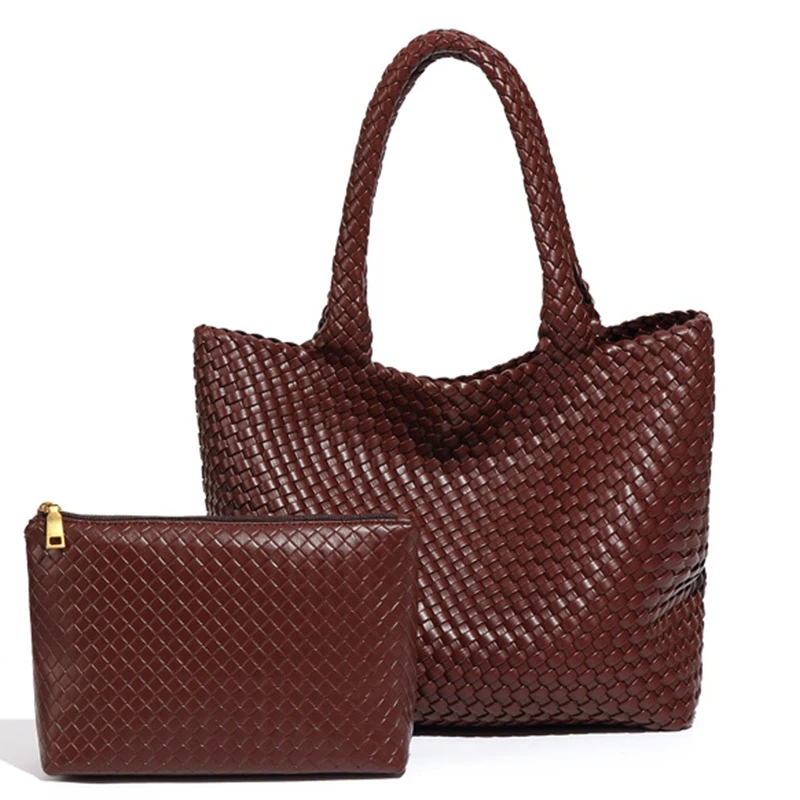 حقائب يد جلدية منسوجة للسيدات، بما في ذلك حقائب حم...