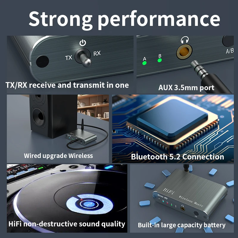 리시버 송신기 APTX-HD 적응형/APTX LL 무선 오디오 어댑터, CD 사운드 효과, 자동차 스피커 TV 멀티터치, 블루투스 5.2