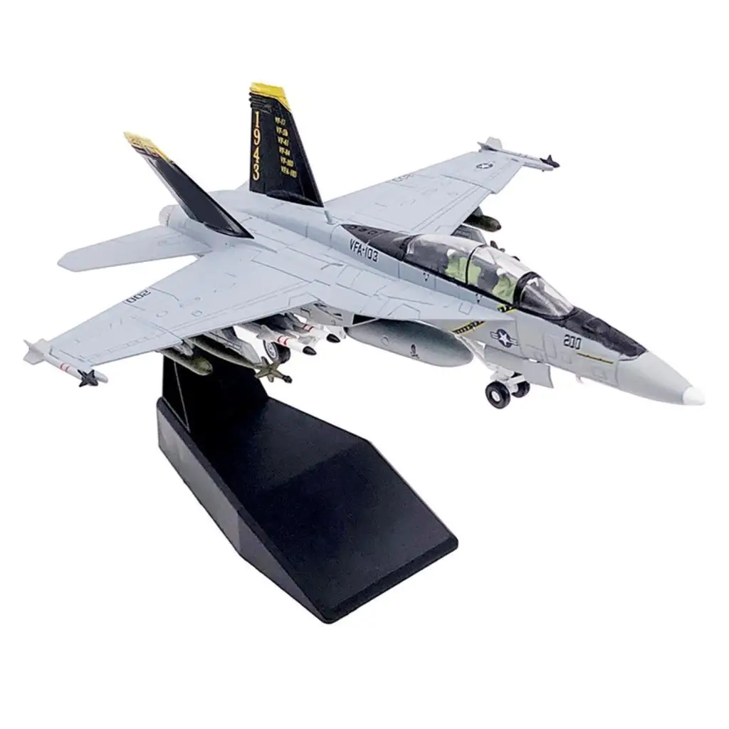 1/100 FA-18F Alloy Fighter Aircraft Airplane Model with Stand Base Plane Figure Home Office Living Room Decor