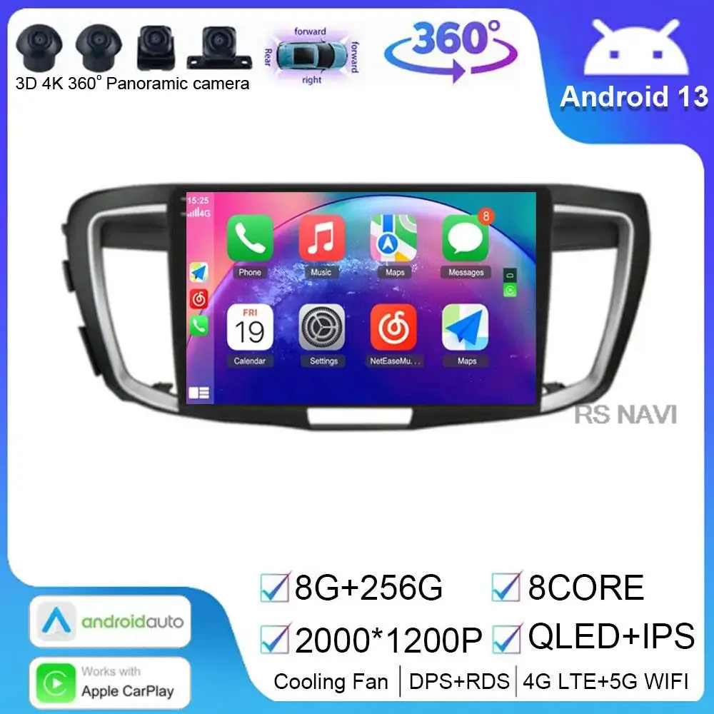 

Автомагнитола для Honda ACCORD 9 2.0L 2.4L 2012 - 2018 2Din Android 13 мультимедийный плеер GPS-навигация аудио стерео DSP BT