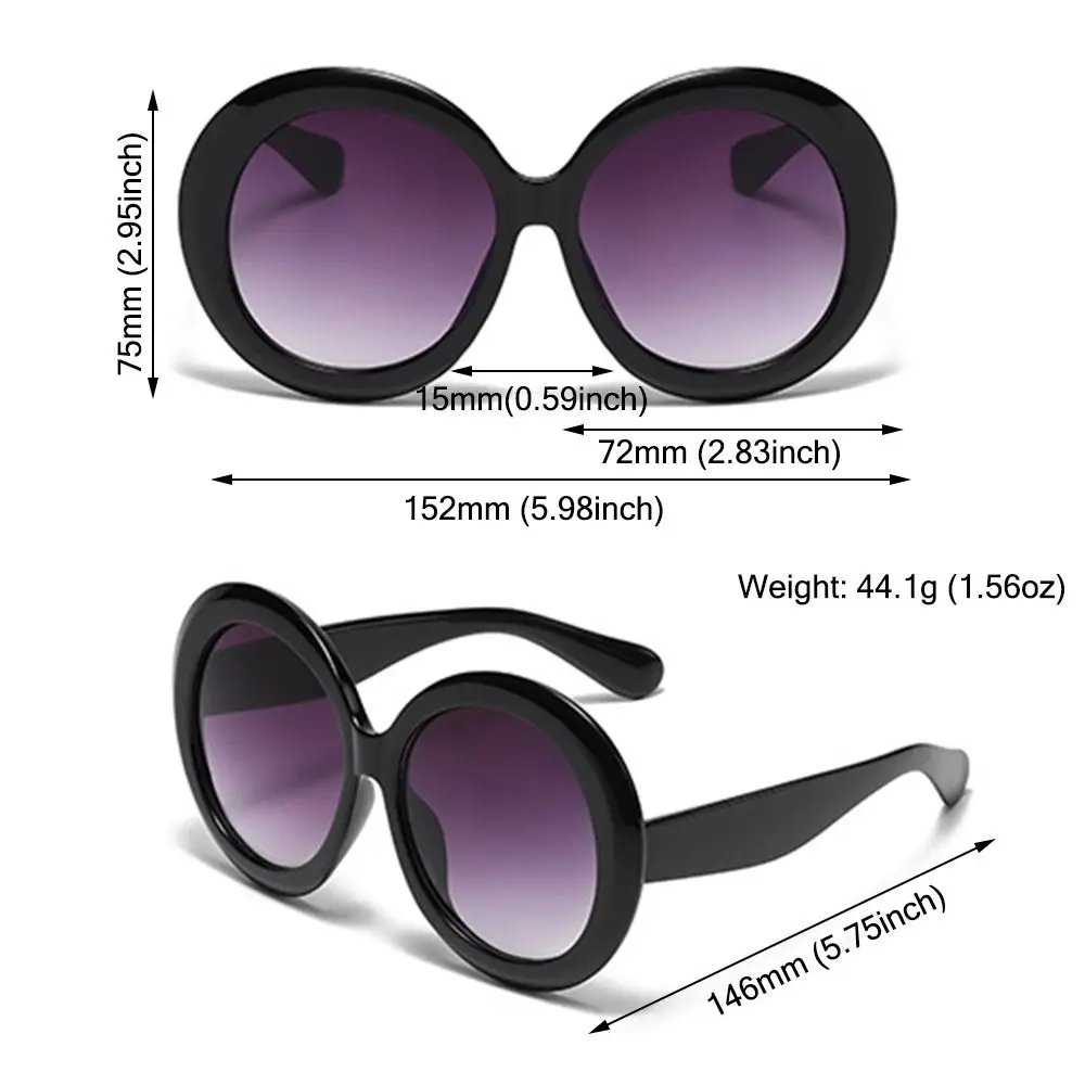 Vintage Gradient Round Oversized Shades Goggle Women Sunglasses Sun Glasses