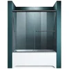 60" W X 62" H Shower Doors, 1/4" Tempered Glass, Black Hardware, Bathtub Sliding Shower Doors 6