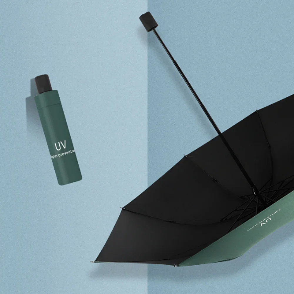 Folding Umbrella Travel Portable Mini Sun & Rain Folding Anti UV Umbrella Compact Umbrella Car Lightweight UV Protection Windproof
