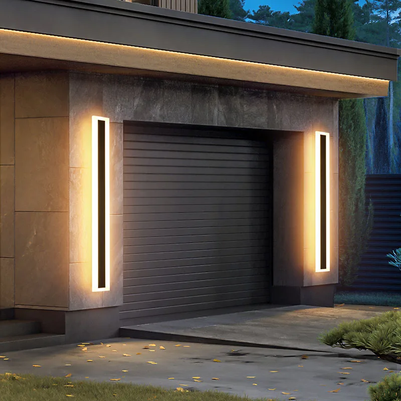 Moderní vodotěsný outdoorové dlouhé svléknout se LED zeď lampa IP65 aluminium zeď lehký sad verandě val lehký 110V 220V val luminaire