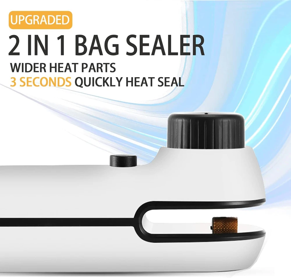 Mini Sealer Plastic Bag Sealer Rechargeable Handheld Heat Vacuum 2 in 1 For Chips Plastic Bags Food Storage
