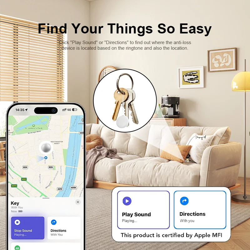 Global Positioning Anti-Lost Smart Tracker - Universal Key, Pet, Wallet, and Luggage Locator with Two-Way Search Alarm