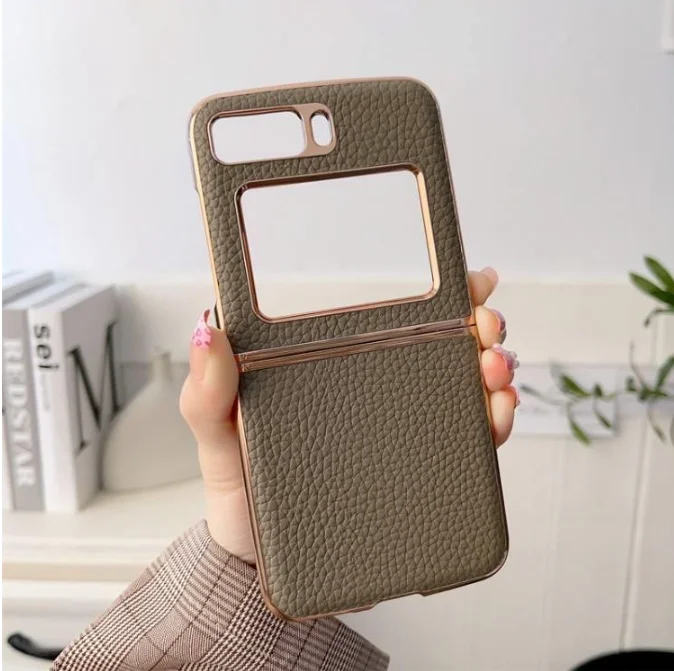Fashion Business Classic Custodia In Pelle Di Vacchetta Per Moto Razr 2022 Custodia Da 6.7 Pollici Per Motorola Razr 2022 5G Cover Razr Capa