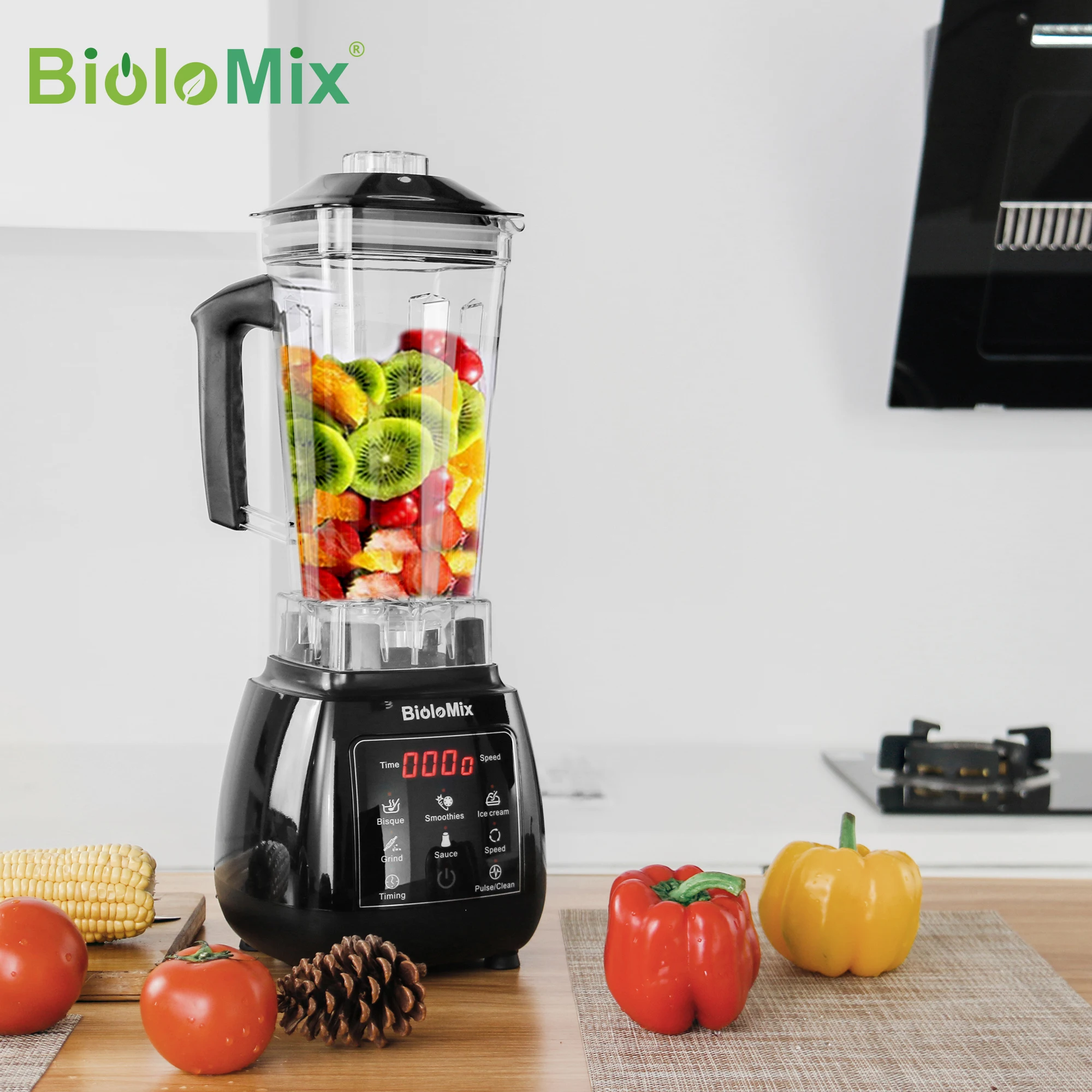 BioloMix 1.75L Glass Jar Digital Cooking Blender Hot Soup Maker Mixer  Juicer Food Grinder Processor With Heating Function - AliExpress