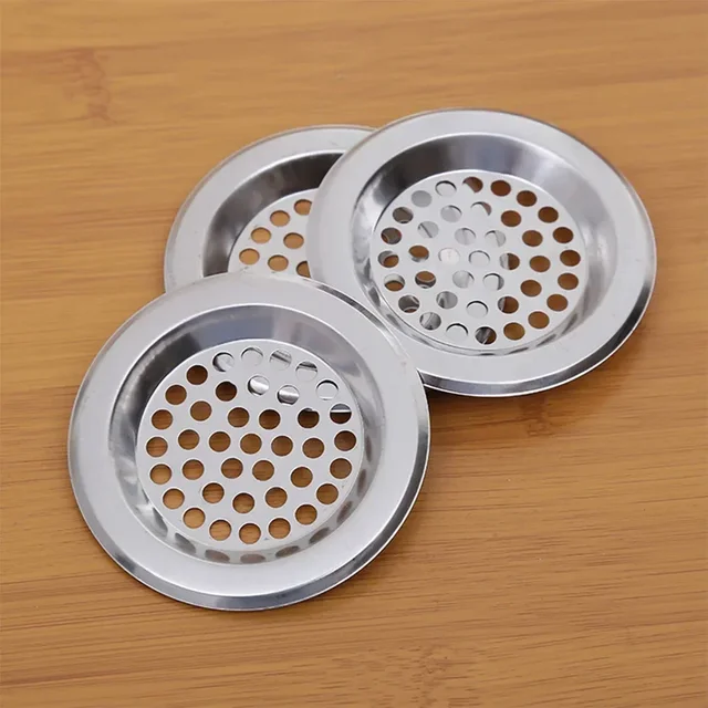 75mm 60mm Stainless Steel Hair Filter Round Vent Grille Cover Bathroom  Kitchen Sink Strainer Shower Drain Hole Stopper Plug 2