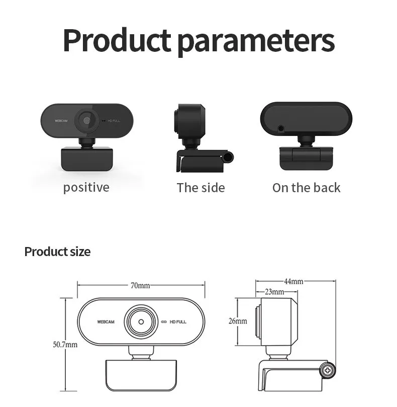 Built-in Microphone Mac Computer USB Laptop Webcam Web Camera Full HD 1080P