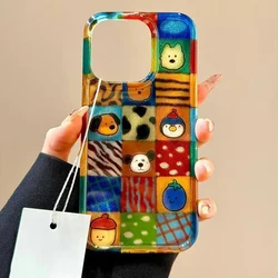Playful Plaid Leopard Cartoon Animal Phone Case Cover - iPhone SE (2020) (1)