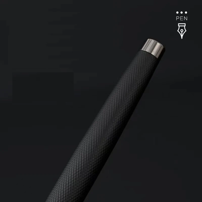 Elegant Black Forest Titanium Fine Nib Fountain Pen with Tree Texture for Smooth Writing