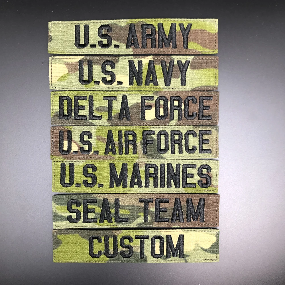 Custom Tropic Multicam Name Tapes Chest Services Morale Tactical Military Embroidery Patch Badges 