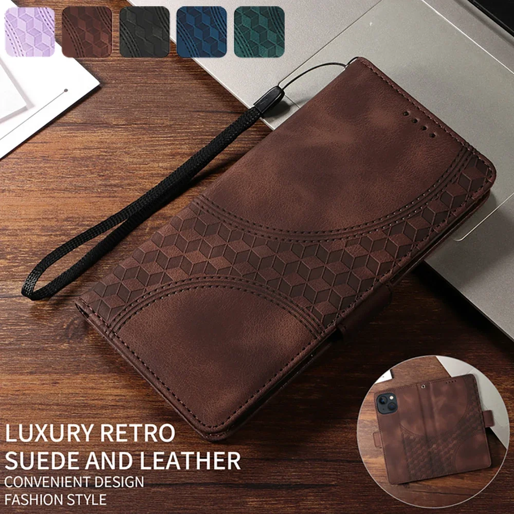 Leather Texture Wallet Book Cover - Flip Case