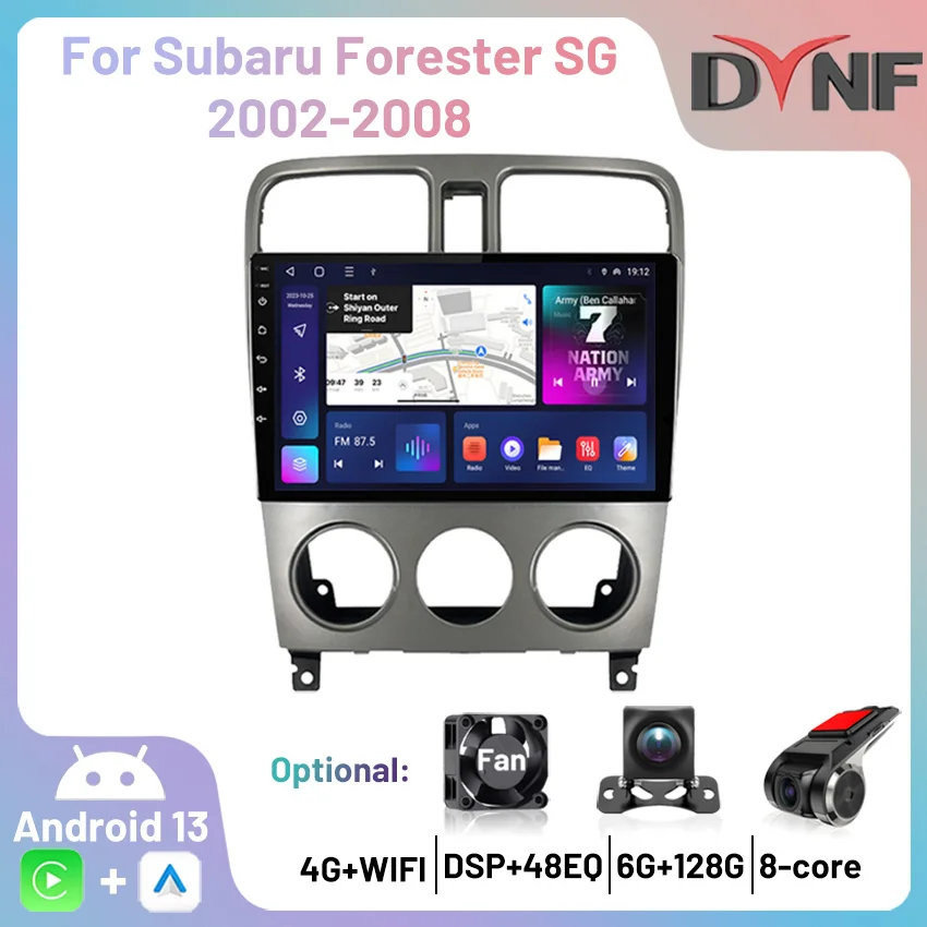 

4G Car Bluetooth Radio Wireless Carplay Android Auto Multimedia Player GPS Navigation Autoradio For Subaru Forester SG 2002-2008