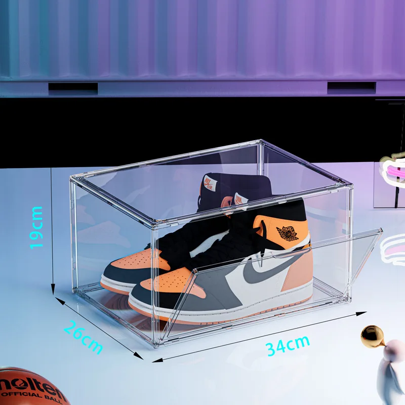 Magnetic dustproof bag shoes  transparent storage box  acrylic transparent display cabinet 4