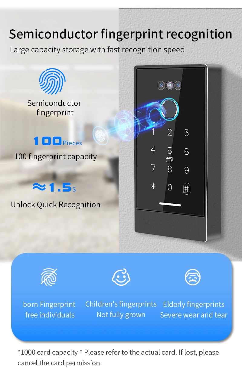 Ttlock Face Recognition Smart Lock Controller Facial Access Control Keypad Biome