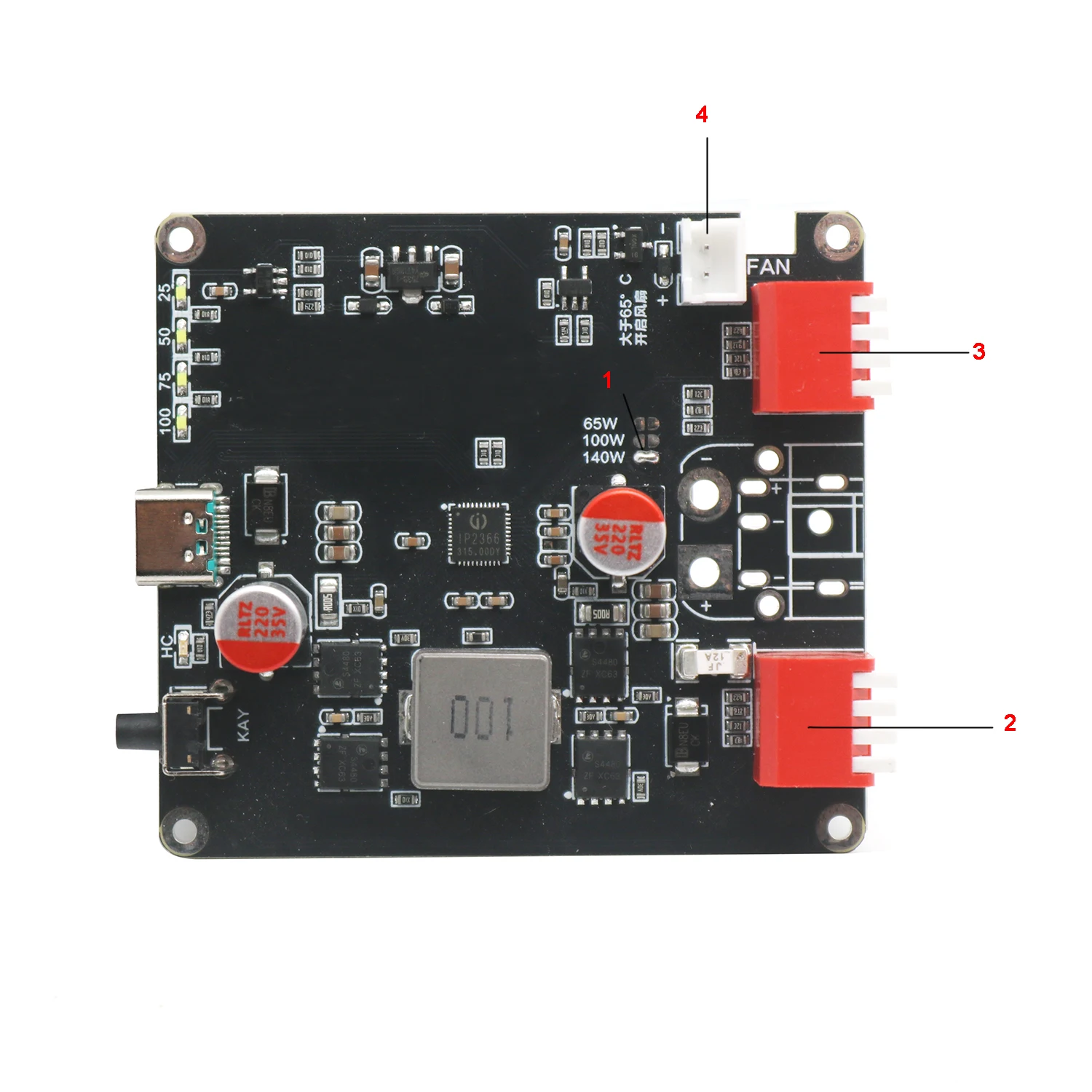 PD3.1 140W Bidirektionales Schnellladegerät IP2366 2S 3S 4S 5S 6S Lithium-Batterie-Ladeboard Li-Ionen Lifepo4 BMS Ladegerät 12V 24V – Detail 1