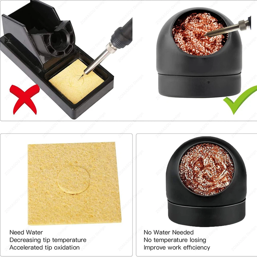 Soldering Iron Tip Cleaner Desoldering Cleaning Ball Metal Wire Stand Steel Ball Tin Remover Welding Mesh Filter