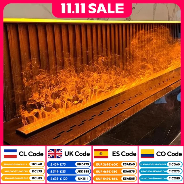 เตาผิงไอน้ําหมอกน้ําพร้อมเตาผิงเปลวไฟ 3D สีจําลองเครื่องทําความชื้นในอากาศเตาผิงหมอกเปลวไฟที่สมจริง 1