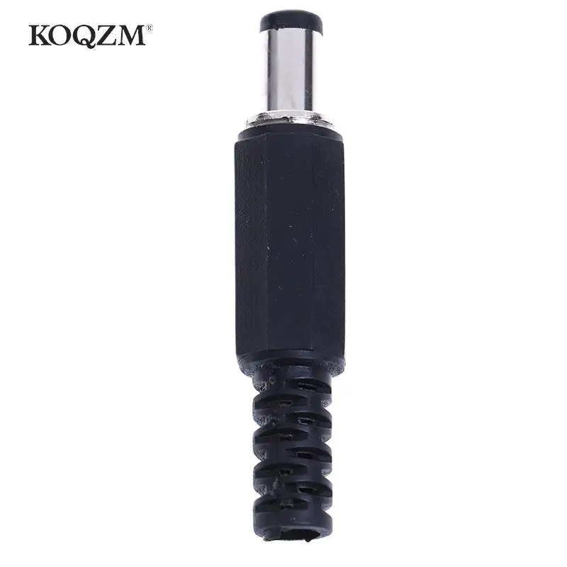 5pcs DC Power Plug model 5.5 X 2.1 Mm For Welding Line Black DC Power Male Plug Jack Adapter images - 6