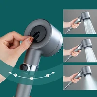 High-pressure Shower Head 3-mode Adjustable Spray with Massage Brush Filter One Key Stop Water Rain Shower Bathroom Accessories 2