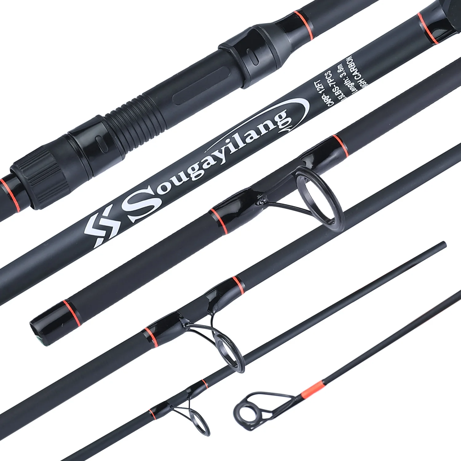 Sougayilang New Top Quality Carp Rod Portable 6/7 Section Rod 3m 3.6m  Ultralight Weight Carbon Fiber Spinning Carp Fish Rod