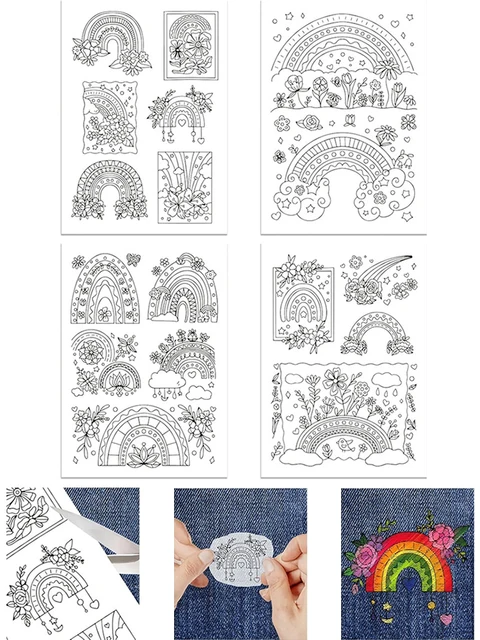 10sheets Blank Printable Hand Embroidery Pattern Stick and Stitch  Stabilizer Transfer Patch Paper Trendy for Clothes 200x300mm - AliExpress