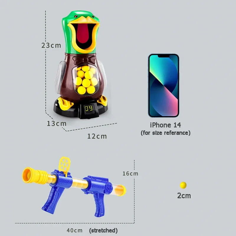 Kids Toys Novelty Toys Hungry Shooting Duck 98K Pistol Air-powered Gun Soft Bullet Scoring Game