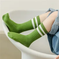 Kids Knee Socks Girls Boys Football Stripes Cotton Sports School White Socks Skate Children Baby Long Tube Leg Warm High Socks 2
