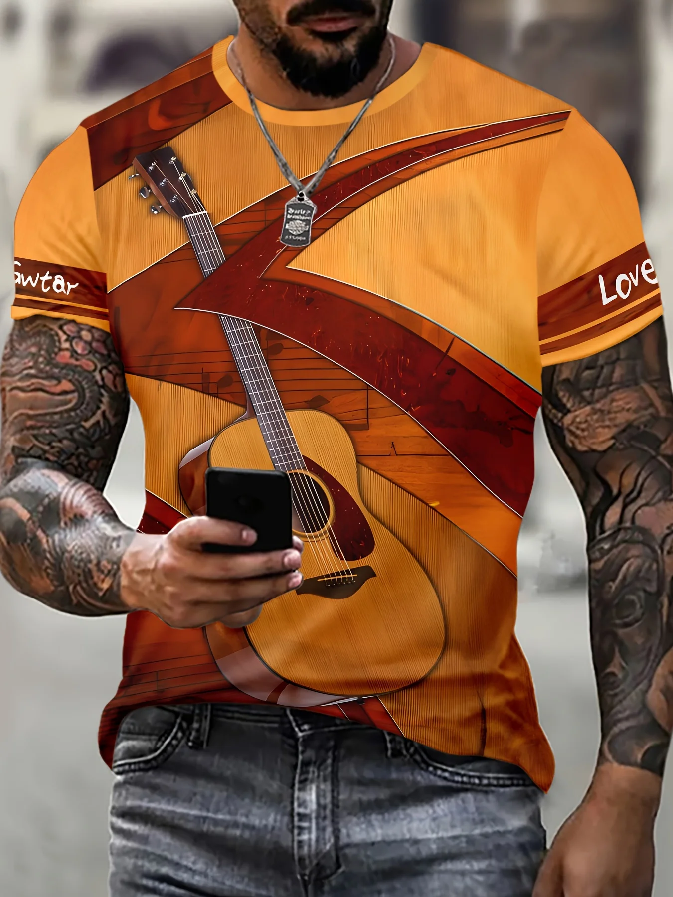 

Summer New 3D Printing Men's Instrument T-shirt Comfortable T-shirt