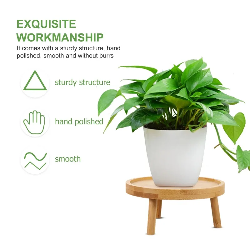 Flower rack ceramic flowerpot base wooden stool stand creative ornament cat and dog basin bowl rack potted plant window sill