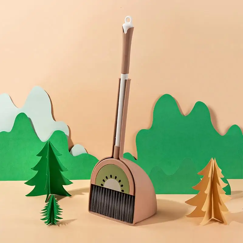 Kids Broom And Dustpan Set Fruit Design Kitchen Broom Little Housekeeping Helper Set House Cleaning Tools For Boys And Girls 4