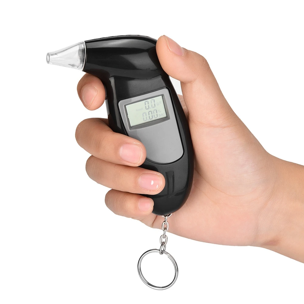 Breath Tester LCD Screen Professional Alcohol Breath Tester Analyzer Lie Detector Breathalyser No Backlight Alcohol Analyzer