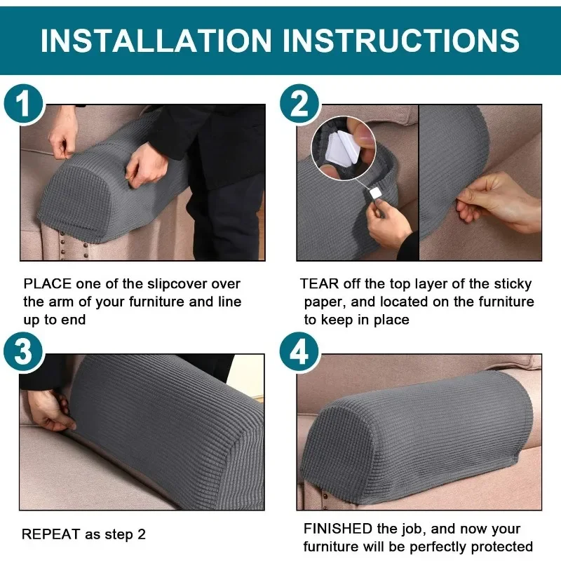 Plaid Elastic Sofa Armrest Cover Thickened Non Slip Couch Chair Arm Protector Stretch Dustproof Sofa Towel Armchairs Covers 6