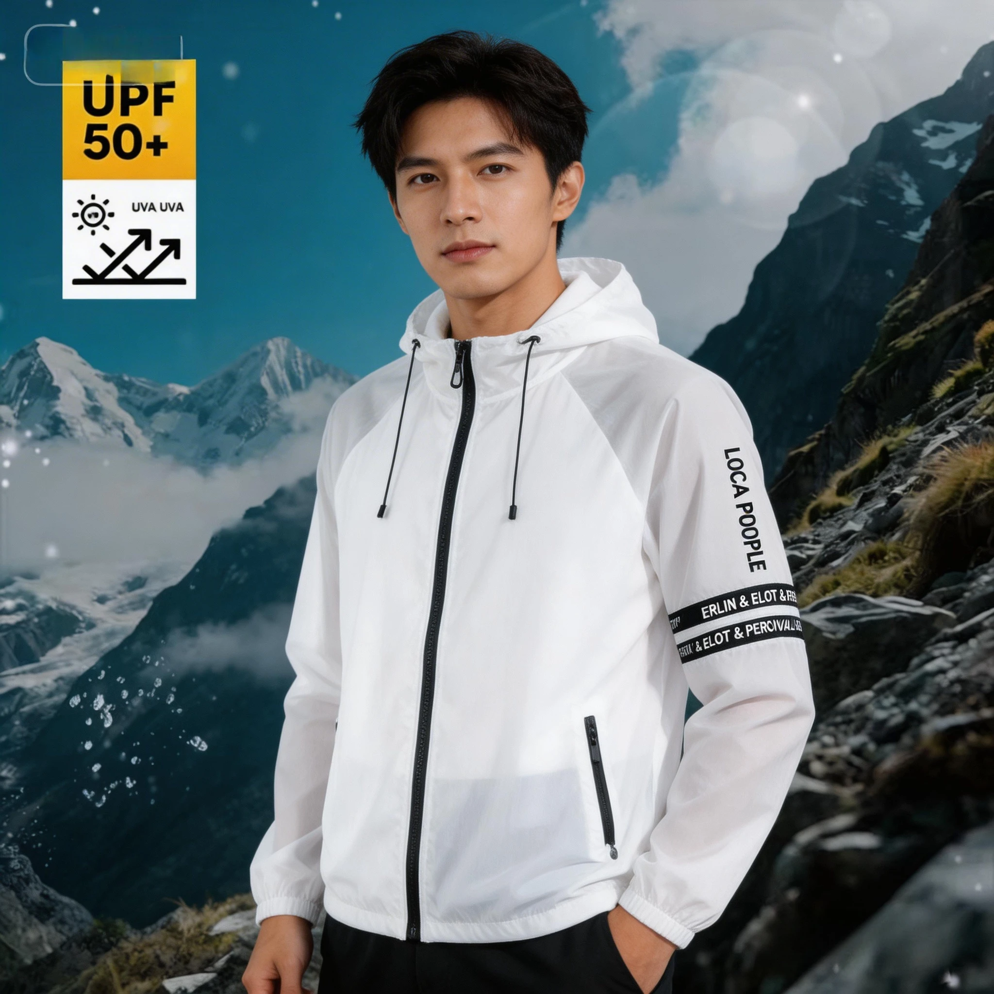 여름 자외선 차단 의류 남성 캐주얼 방수 속건 자전거 후드 재킷 플러스 사이즈..