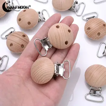 너도밤나무 젖꼭지 클립, 수유 액세서리, 씹을 수 있는 젖니, DIY 더미 클립 체인, 아기 젖니, 30mm, 10 개