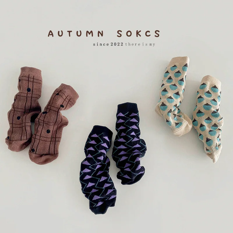 Kids Socks Little Boys Girls Calf Sock Kids Autumn Winter Cotton Cartoon Socks Children's Crew Sock