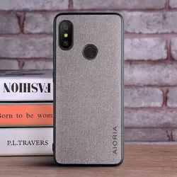Luxury Textile Leather Skin Soft & Hard Phone Case Cover for A2 Lite (Light Gray)