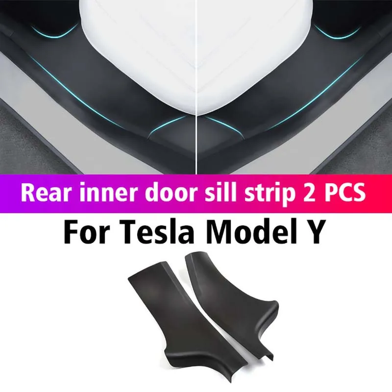 

2 штуки / комплект ABS для защиты заднего порога автомобиля для Tesla Model Y 2021 5 - местный антипниковый прокладочный скрытый автомобильный интерьер