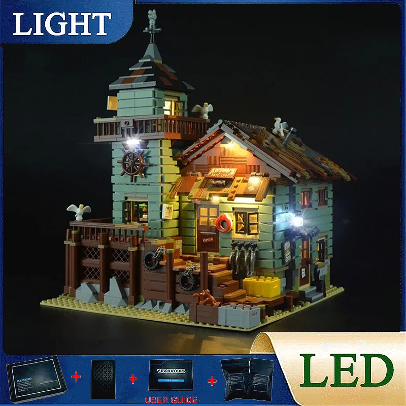 

Фотообои для рукоделия, набор для LEGO 21310, старый Рыболовный магазин (только фотоэлемент, без строительных блоков)