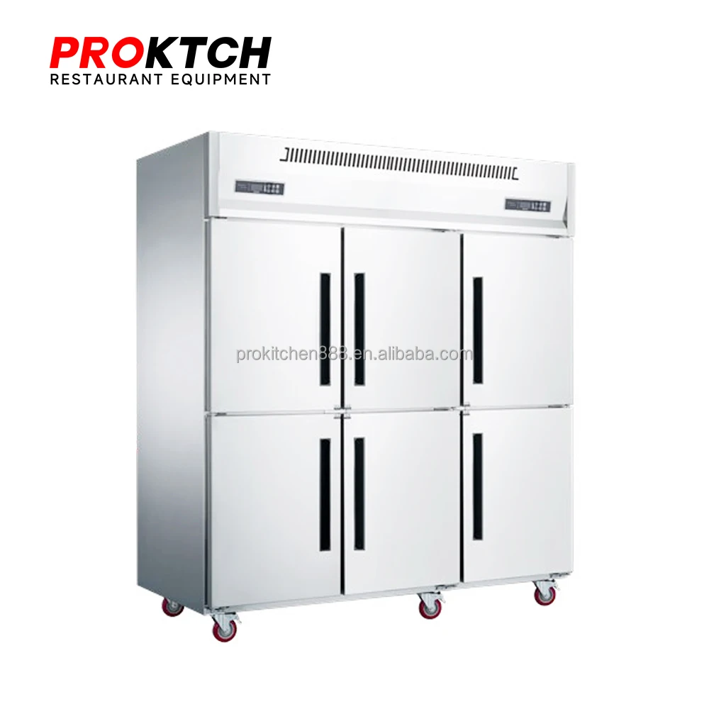 Large Space Commercial Six Door Dual Temperature Half Frame Refrigerated Commercial Refrigerator