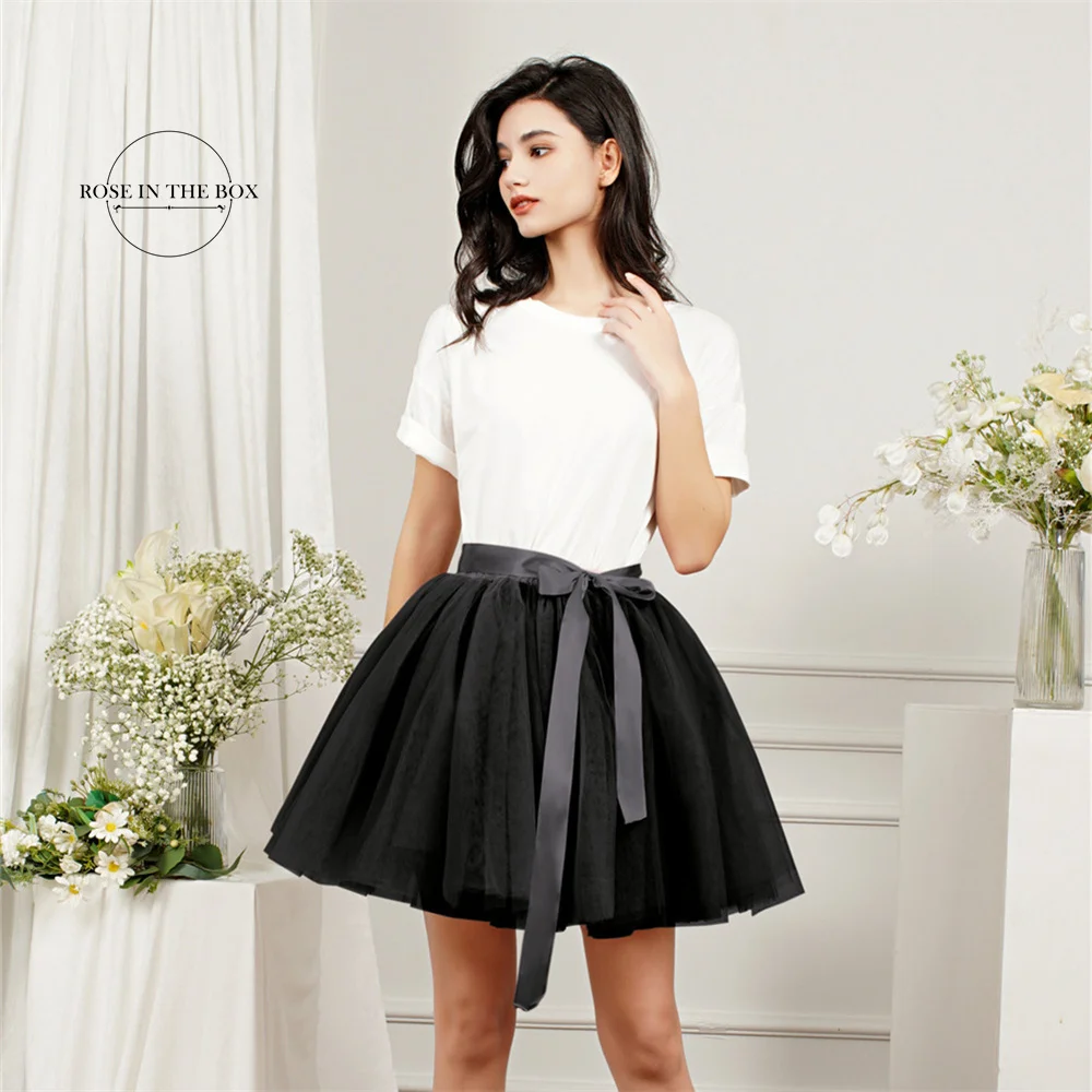 

Puffy 50cm Fashion Tulle Skirt Pleated Tutu Skirts Women Petticoat Wedding Bridal Bridesmaids Overskirt Mini Skirt Dress