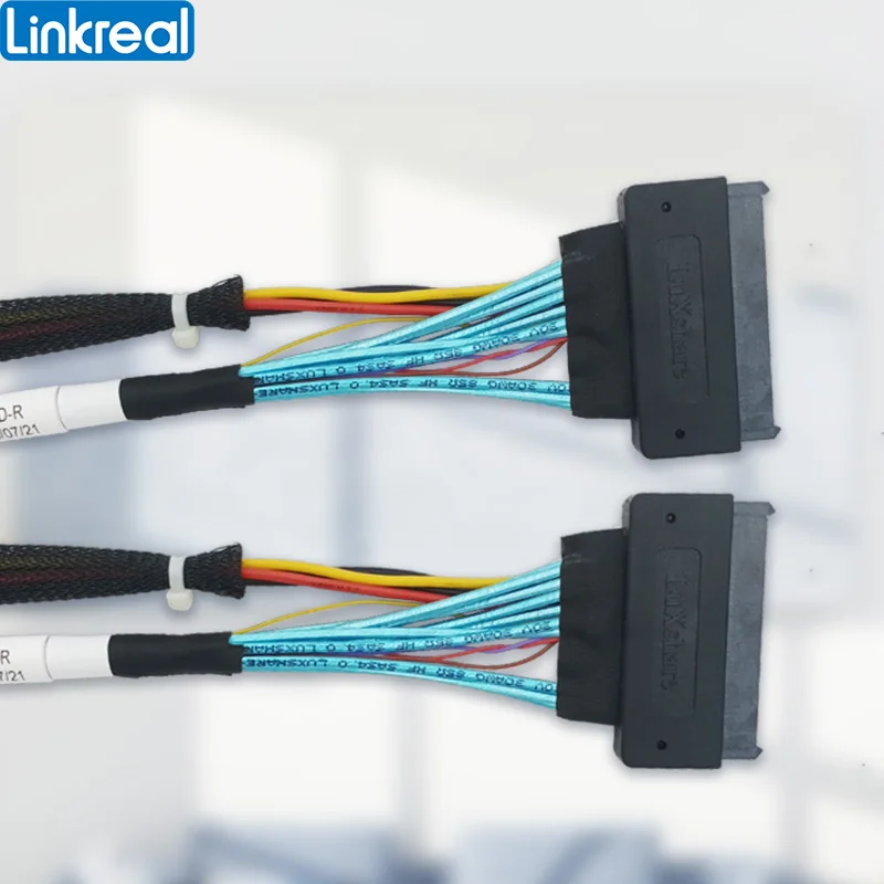 Linkreal Pcie 4.0 Slimsas 8i Sff8654 a Dois U.2 Sff9639 Cabo - Imagem 3