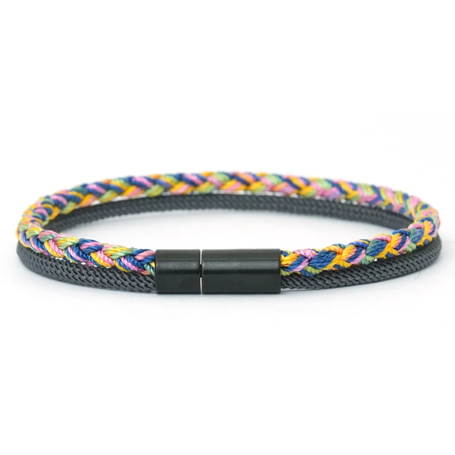 Noter Bohemia-Schnur-Armband für Männer, Klasse A, ethnisches Drachen-Skala-Seil, 5 Farben erhältlich, zweilagiges Street-Freizeit-Zubehör – Detail 12