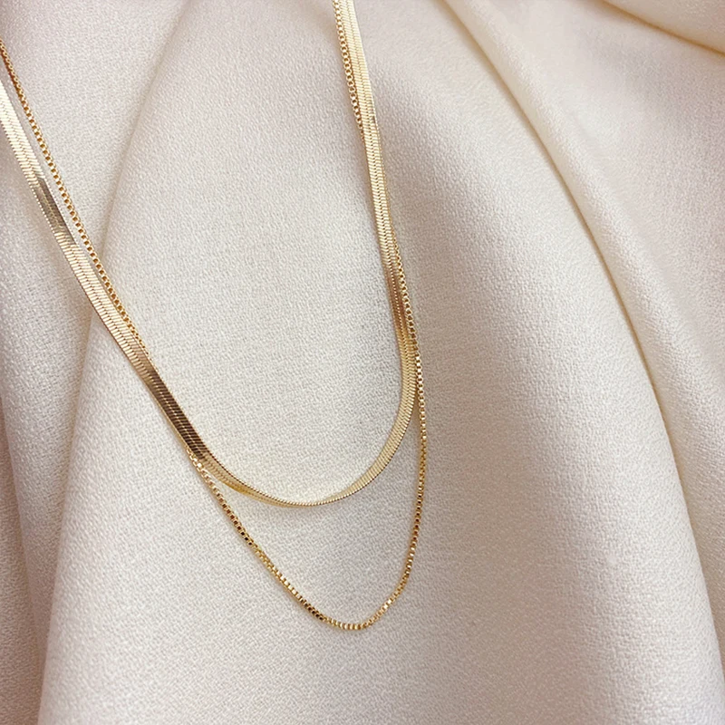 

Korea Dongdaemun Necklace Super Fairy Temperament Versatile Double Layered Necklace Clavicle Chain for Women