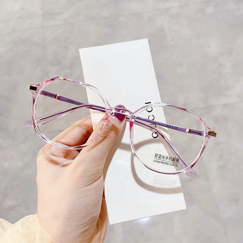 Clear Myopia Glasses Women Men Anti Blue Light Nearsighted Eyewear Transparent Round Frame Prescription Eyeglasses 0 To -600 4