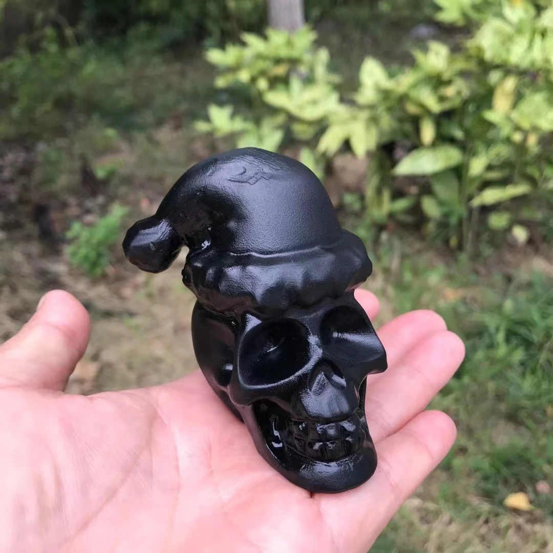 

Обсидиановый головной убор в виде Санты, искусственный камень, хрустальное украшение для комнаты, украшение для аквариума, для творчества, домашний кристалл и минералы