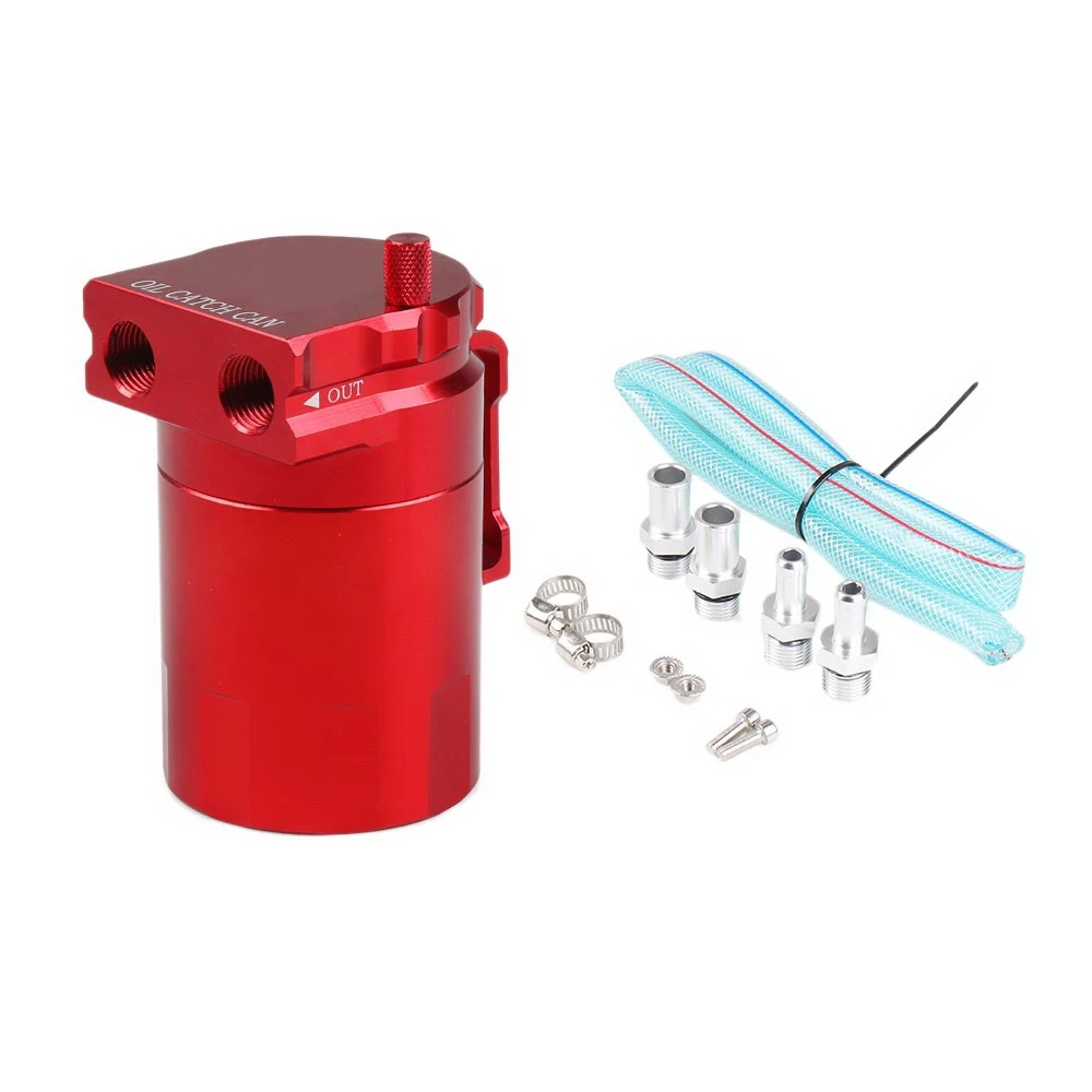 Dyno Racing Universal Oil Catch Can Serbatoio Di Raccolta Dell'Olio Motore Cattura In Alluminio Can Separatore D'Olio 300Ml Rosso