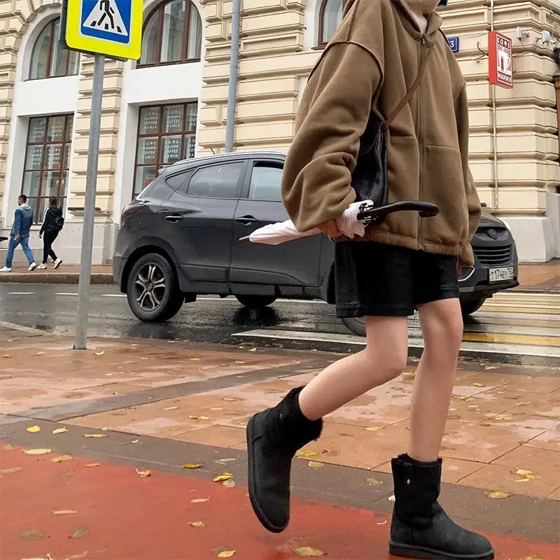 Fashion New Leather Shorts For Women Harajuku y2k Retro Pants trousers vintage Streetwear Knee Length Laidies Leather Trousers